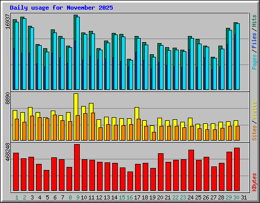 Daily usage for November 2025